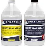 Industrial Grade 1:1 Epoxy Resin 1 Gallon Kit | Easy to Use, Super Strong, Glossy, Clear, Water-Resistant | For Bonding, Sealing, Casting, Coating, Filling, Gluing - (1/2 gallon + 1/2 gallon)