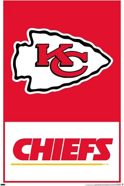 NFL Kansas City Chiefs - Logo Wall Poster, Size 22.37&#034; X 34.00&#034;, Unframed 