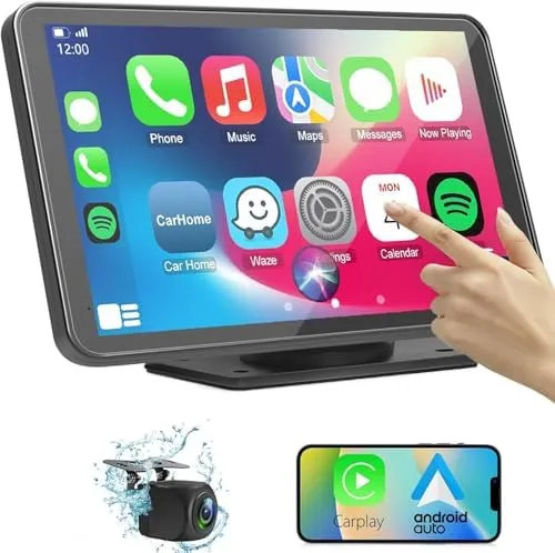 PASLDA CAS02 - Portable Wireless CarPlay Screen, Black