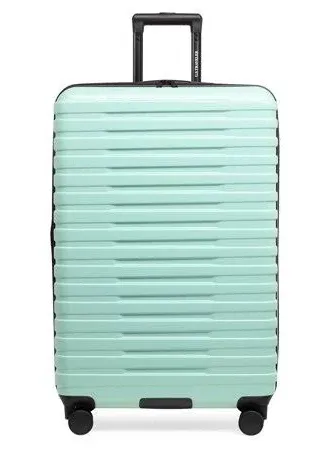 U.S. Traveler Boren Polycarbonate Hardside Rugged Travel Suitcase Luggage with 8 Spinner Wheels, Aluminum Handle, Mint, 3-Piece Set, USB Port in Carry-On