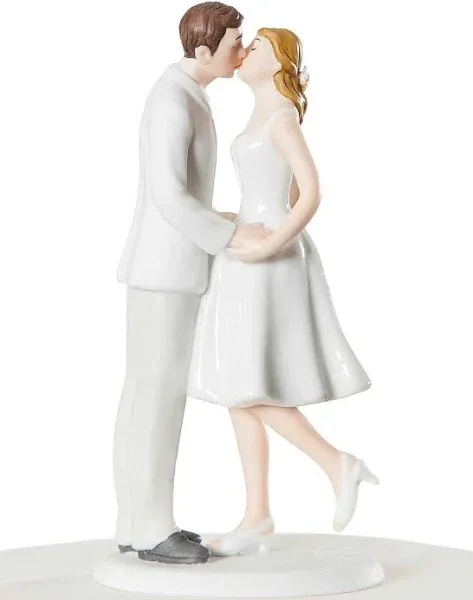 Funny Tender Touch Bride and Groom Funny Wedding Cake Topper Figurine - Custom Painted Hair Color Available