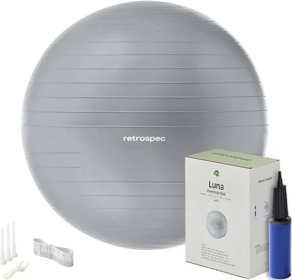 Retrospec Luna Exercise Ball Base & Pump with Anti-Burst Material