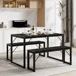 Gizoon Kitchen Table and 2 Chairs for 4 with Bench