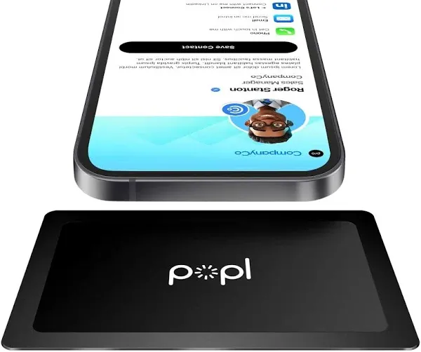 Popl Digital Business Card - Smart NFC Networking Card - Tap to Share - iPhone & Android (Silver)