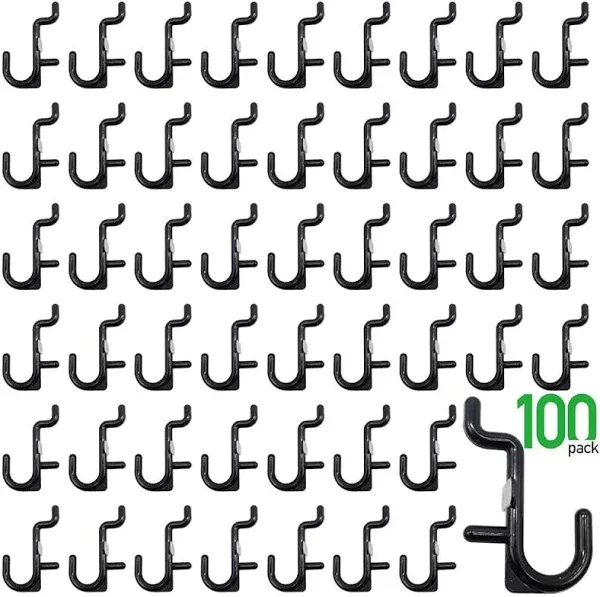 100 Pack Pegboard J Hooks Pegboard Accessories for Jewelry Tools Organizer