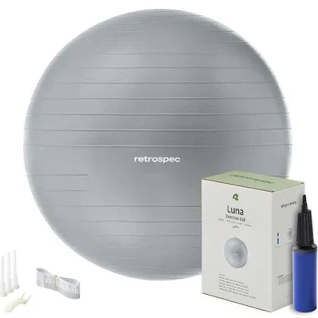 Retrospec Luna Exercise Ball Base & Pump with Anti-Burst Material