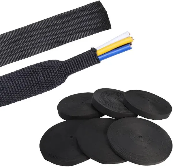 2:1 Ratio Automotive Heat Shrink Braided Sleeve, Cord Protector, Wear-Resista..<wbr/>.