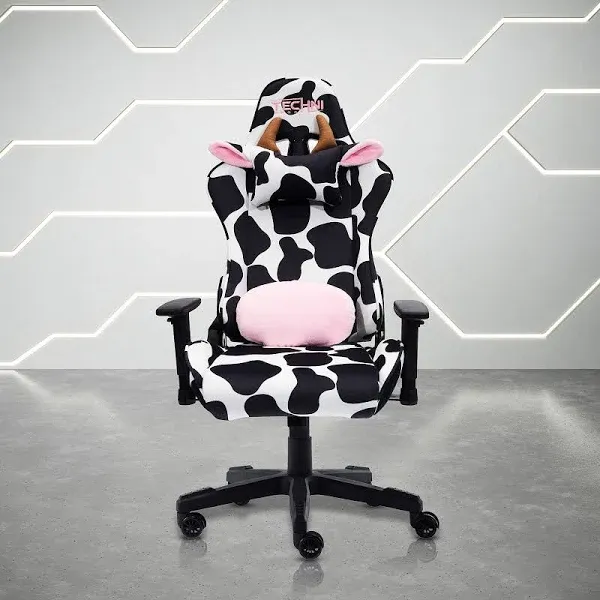 Fun Cow Print Luxx Series Adjustable Gaming Chair Black