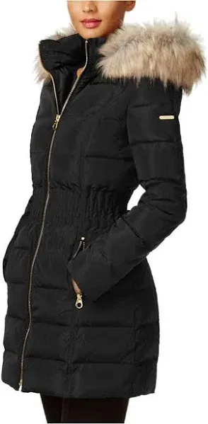 Laundry by Shelli Segal Black Cinch Waist Puffer (M)