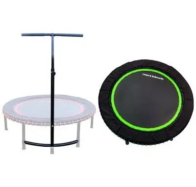 LEAPS &amp; REBOUNDS 40&#034; Adjustable Stability Bar w/ 40&#034; Fitness Trampoline, Green