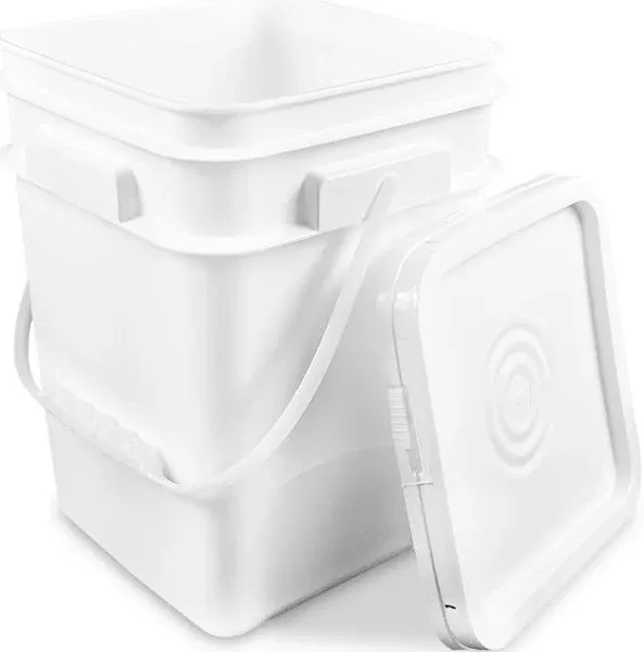 ePackageSupply 4 Gallon Square Bucket with Plastic Handles