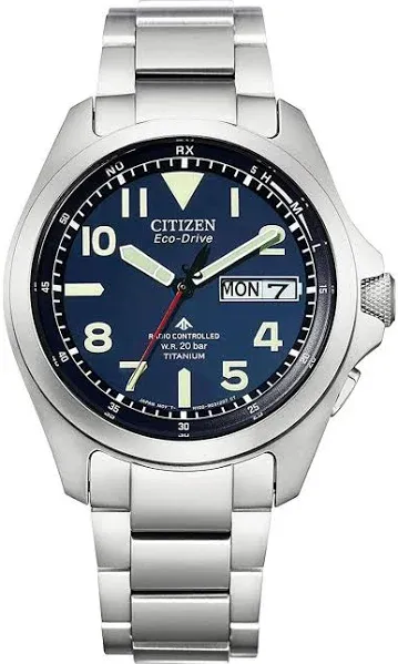 Citizen Promaster LAND AT6080-53L Eco-Drive Solar Analog Watch Men Blue Titanium