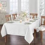 Elrene Caiden Elegance Damask Tablecloth - 60" x 84" Oblong - White