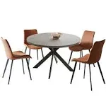 Corrigan Studio 47" Round Mid Century Modern Dining Table Set