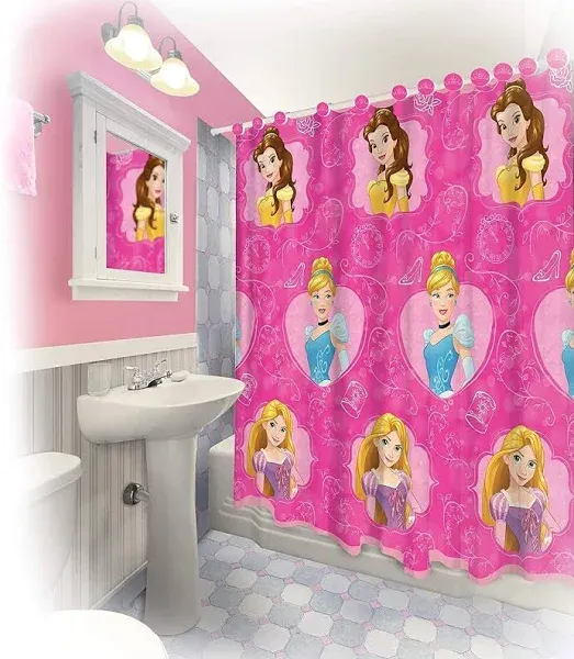 13pc Disney Princess Cinderella Shower Curtain and Hooks Set