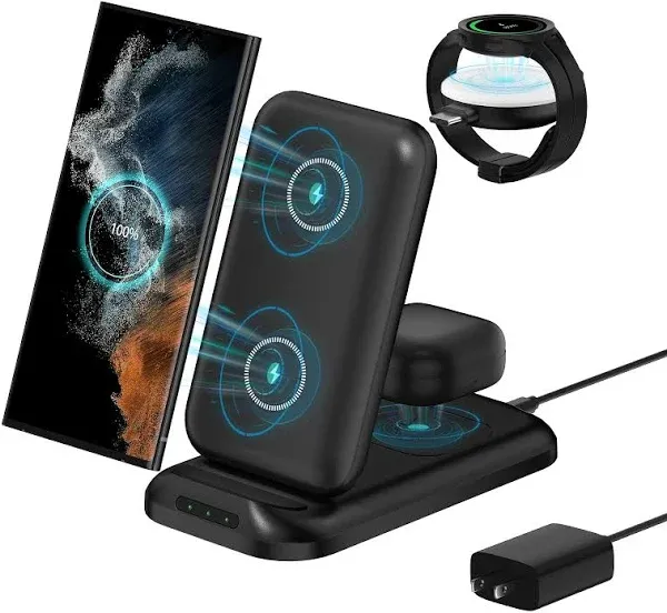 for Samsung Wireless Charger, 3 in 1 Charging Station for Galaxy S23 S22 S21 ...