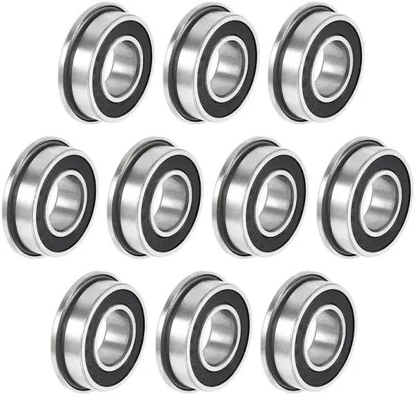 10pcs F688-2RS Flanged Ball Bearing 8x16x5mm Chrome Steel Rubber Seals, ABEC 3