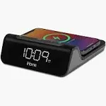 iHome 3-in-1 Magnetic Fast Wireless Charging Clock for Magsafe Enabled Devices, USB-C and USB-A Charging, 25W Total Power Output, Fast Wireless