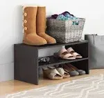 Whitmor Wood Stackable 2-Shelf Shoe Rack