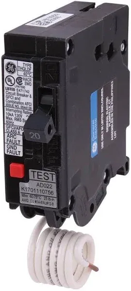 GE THQL1120DFP 20A Single-Pole Dual Function Arc Fault/GFCI Breaker