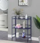 Convenience Concepts Xtra Storage 3 Tier Wide Folding Metal Shelf Cobalt Blue