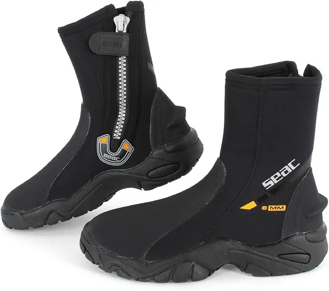 SEAC Pro HD 6mm Neoprene Wetsuit Boots with Side Zipper, XX-Small