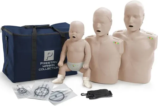 Prestan Collection of CPR Manikins (Adult, Child, & Infant), Dark Skin Tone