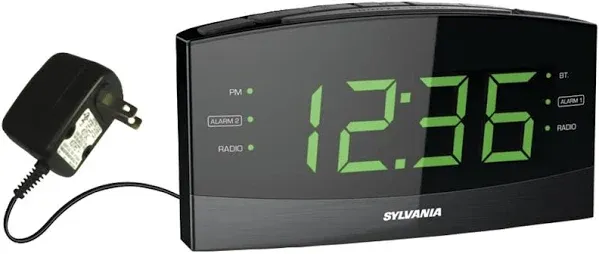 SYLVANIA Unknown SCR1989BT 1.8" Jumbo Digit Clock with AM/FM Radio, Bluetooth and Dual Alarm