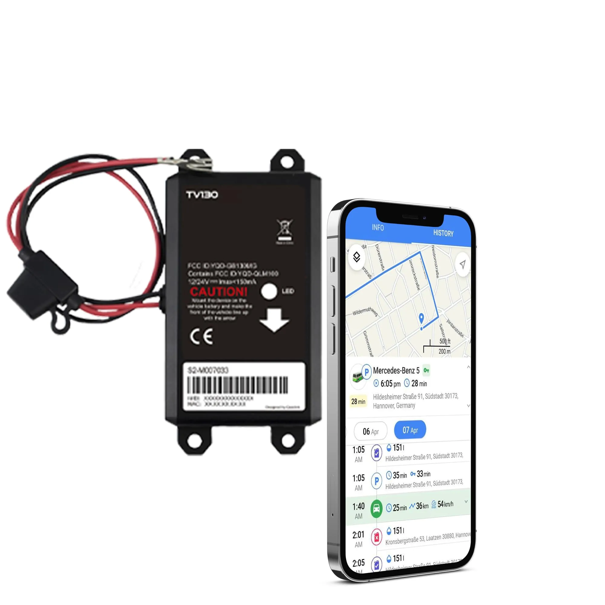 Truview TV130 4G GPS Tracker with Global SIM - Real-Time & Reliable Vehicle Tracking Device for Cars, Vans, Fleets & More - Easy 2-Wire Installation, Mobile App, 24/7 Support - No Contract Required