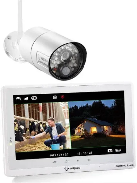 GuardPro 2 Security System with Camera - 1080P Outdoor Bullet Cameras, Portab...