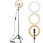 AIXPI 10-inch LED Ring Light With Tripod and Phone Holder