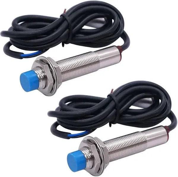 Taiss 2pcs New LJ12A3-4-Z/BY Inductive Proximity Sensor Switch 4mm Detection PNP NO DC6-36V （Normally Open） Normally Open Approach