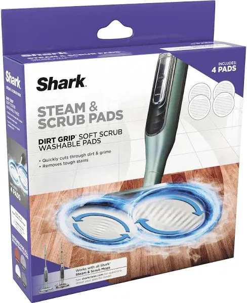 Shark S7000 Steam &amp; Scrub Pads Dirt Washable Pads 4 Pads XKITP7000D Gray