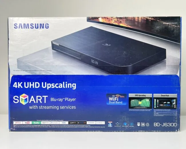 Samsung BD-j6300/BD-jm63 Streaming 4K Upscaling 3D Wi-Fi Built-in Blu-ray Player Bundle includes Blu-ray Player