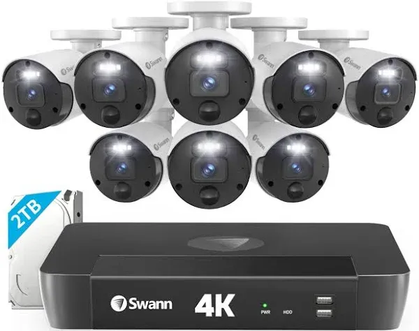 Swann Master 4K 8 Chan Security Camera System, 3TB NVR, 8 PoE IP LOT300