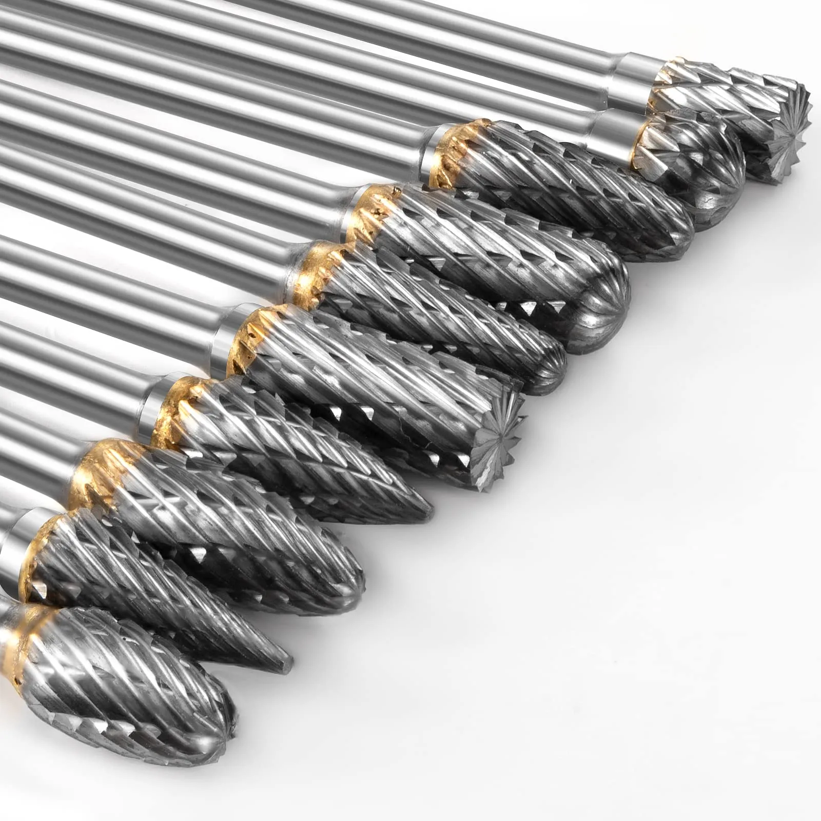 FOTYbei 10Pcs Tungsten Carbide Rotary Burr Set