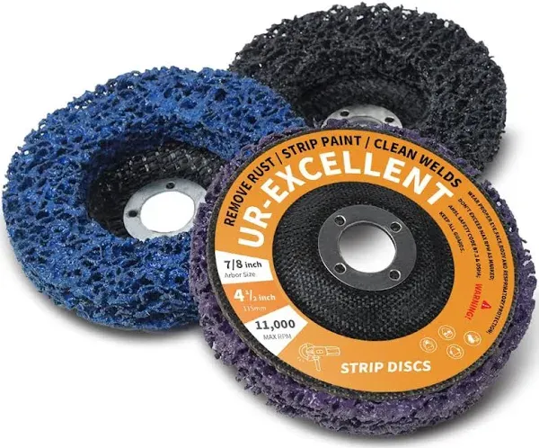 Ur-Excellent 4&#034; x5/8&#039;&#039; Stripping Discs Rust Remover Wheel Remove Paint and Ox...