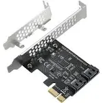 PCIe SATA Card 2 Ports, PCI-E to SATA Expansion Card,6Gbps PCI-E (2X 4X 8X 16...