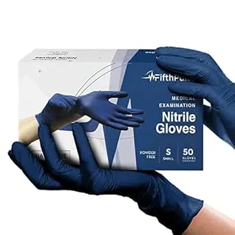 FifthPulse Powder Free Nitrile Gloves, Latex Free, Large, Navy Blue, 50/Box (FMN100180) | Staples