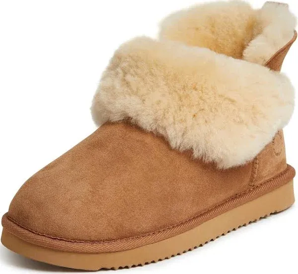 Fireside by Dearfoams Women's Perth Genuine Shearling Foldover Boot