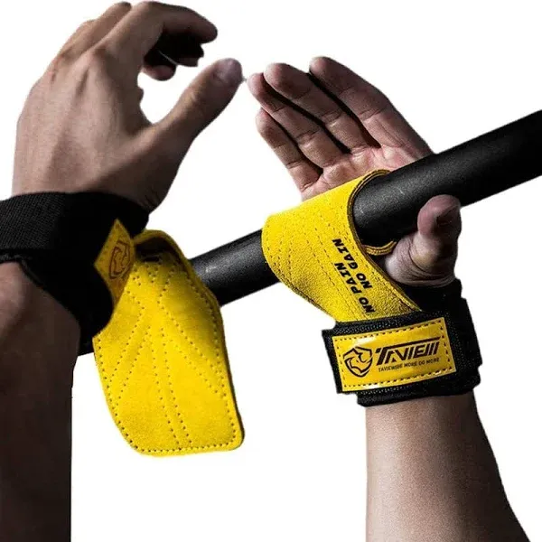 Wrist Straps for Weightlifting for Maximum Grip Support - Lifting Yellow