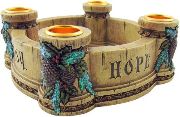 Christian Brands Joy, Faith, Love, Hope Advent Candle Holder