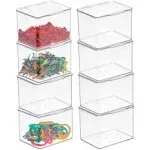 mDesign Plastic Playroom/Gamin<wbr/>g Storage Organizer Box, Hinge Lid