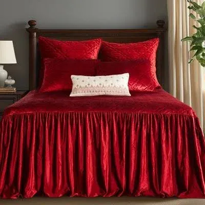 Levtex BH Caserta Velvet Sham, Standard - Red