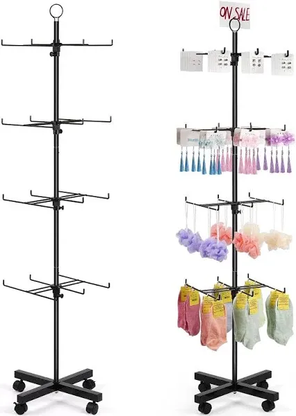 Jitnetiy 4 Tier Retail Display Spinning Display Stand