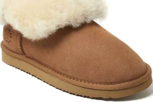 Fireside By Dearfoams Women&#039;s Perth Genuine Shearling Foldover Boot