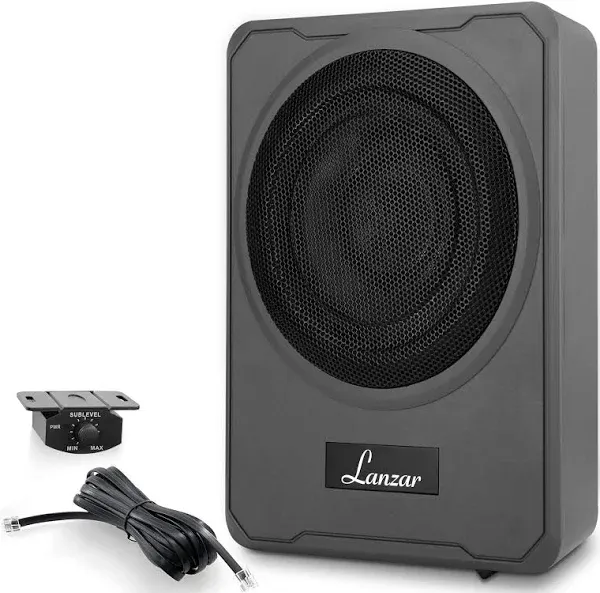 usa 8-Inch Low-Profile Amplified Subwoofer System- 600 W Compact Enclosed Unders