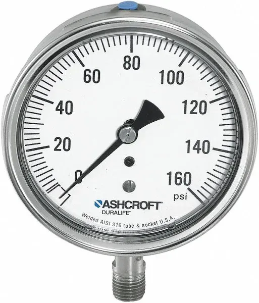 Ashcroft Industrial Duralife Pressure Gauge 35-1009-SW-02L<wbr/>30/0IMV, 30-0 IN HG VA