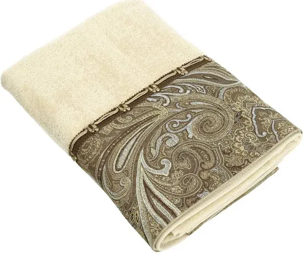 Avanti | &quot;Bradford Paisley Swirls Cotton Bath Towel, 27&quot;&quot; x 50&quot;&quot; - Linen&quot; | Realry