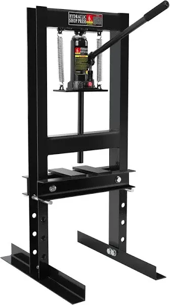 BouPower 6 Ton Hydraulic Press, H-Frame Garage Floor Adjustable Shop Press with Stamping Plates to Bend, Straighten, Or Press Parts